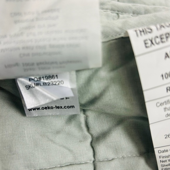 NWOT QUINCE European Linen Box Quilt King/Cal King Mist 5909 - Picture 10 of 11